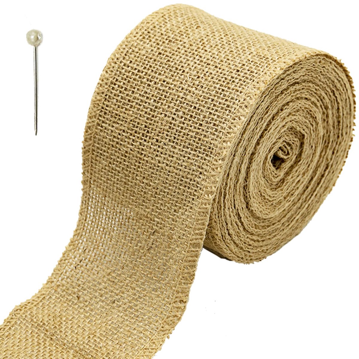 Jute lint, 8 cm, vintage cadeaulint, zaklinnen, band voor handwerk, geschenkverpakking, knutselen, originele hemp