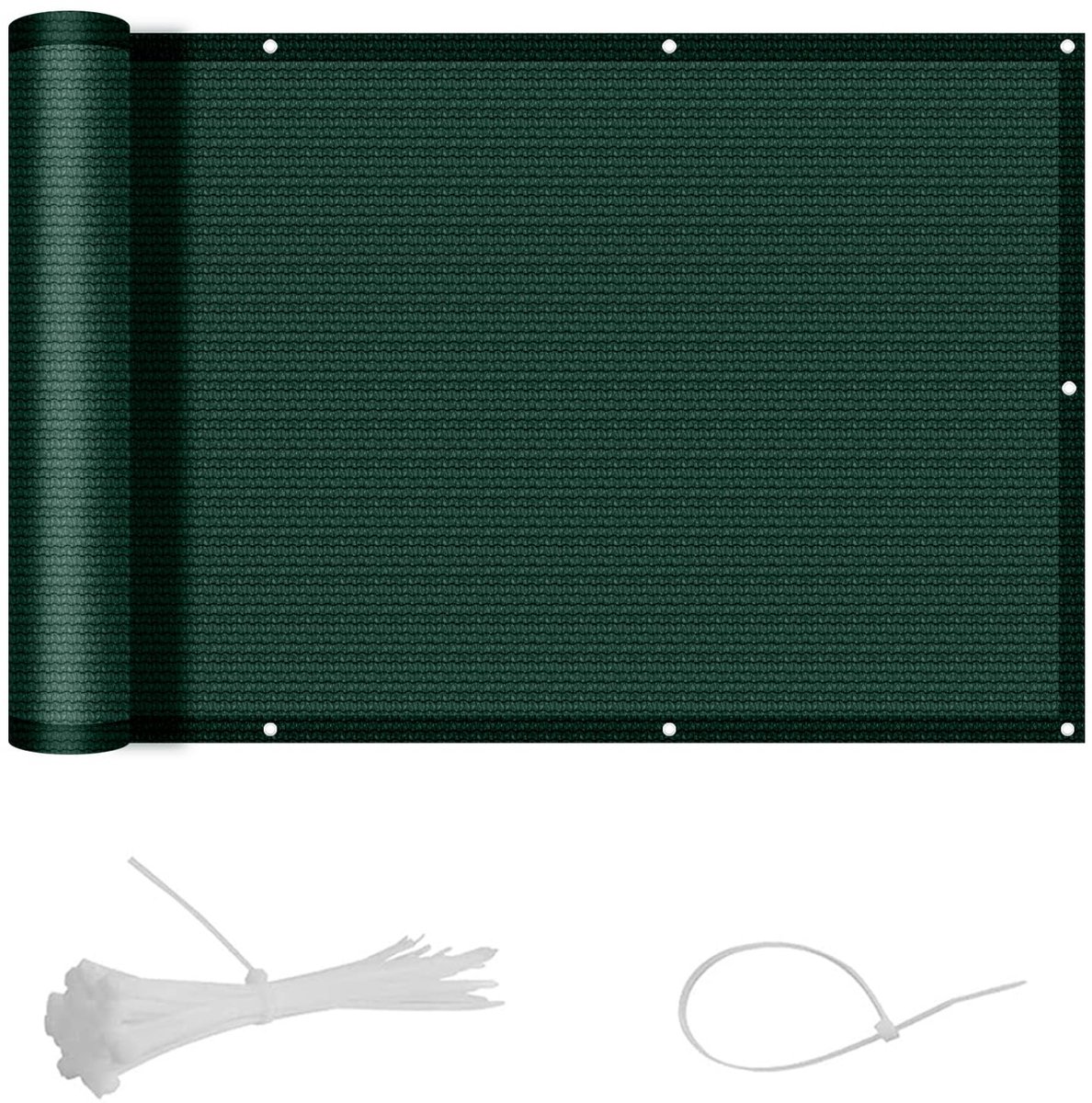 GUARD Balkonscherm, privacyscherm, privacyscherm, tuin, HDPE, weerbestendig, uv-bescherming, voorruit met kabelbinders, 100 x 300 cm, Groen