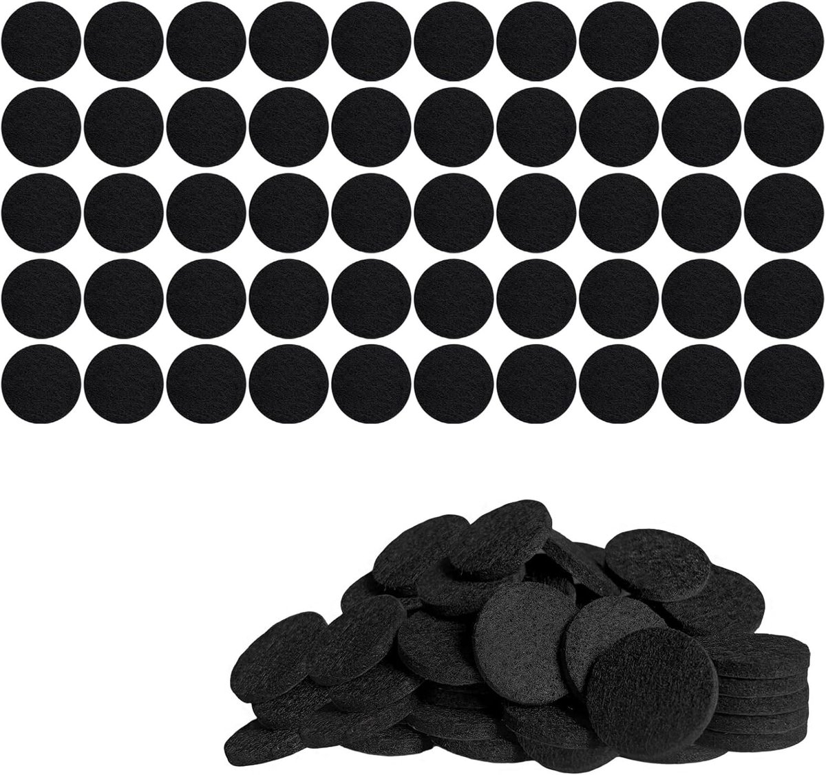 50 stuks viltdoppen zwart, zelfklevende voor stoelen, tafel en meubels (15 mm) | Viltglijders, zelfklevend, zwart, voor tafel, stoelen, meubels