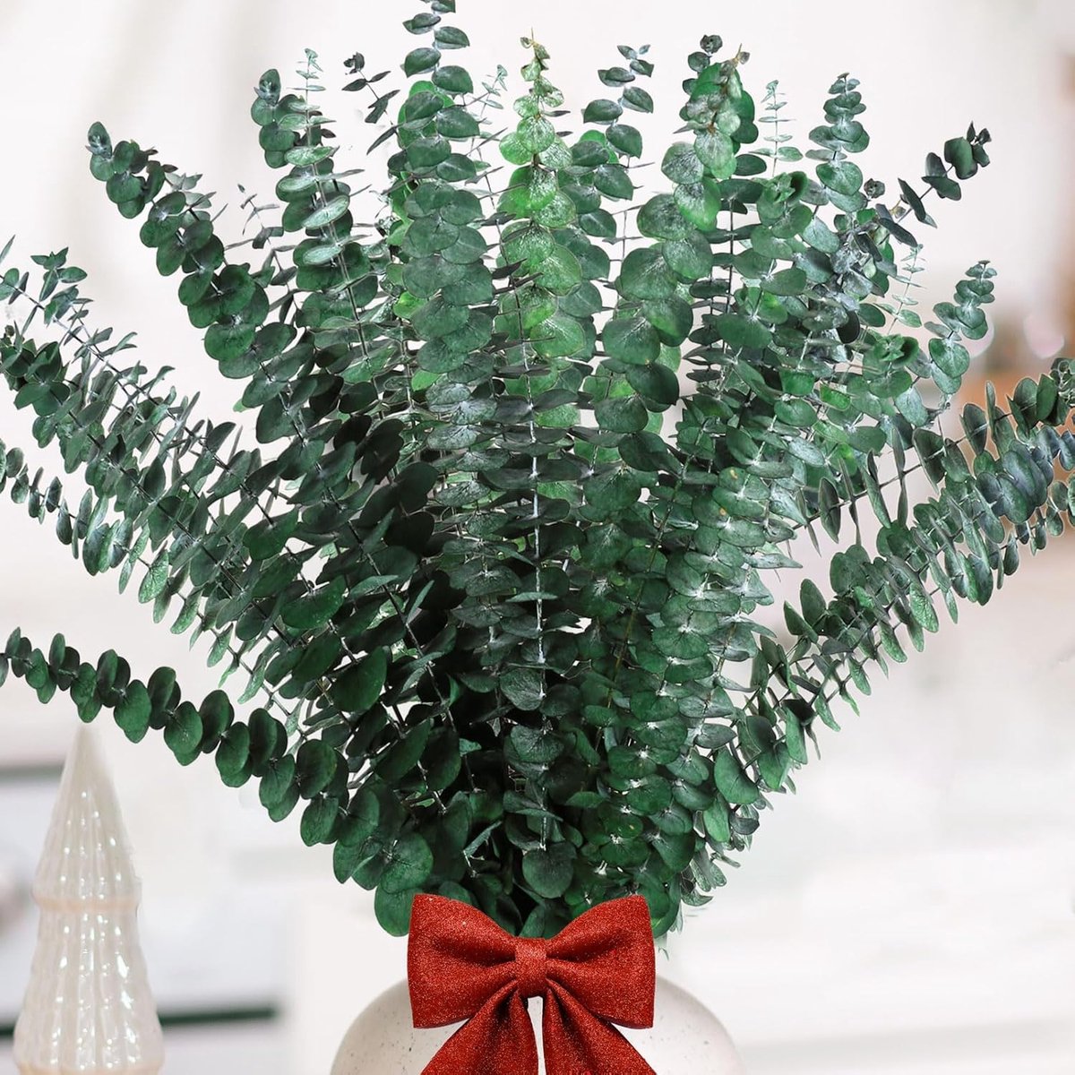 Gedroogde eucalyptus, natuurlijke gedroogde bloemen, echte en geconserveerde eucalyptus, 43 cm, echte eucalyptussteel, voor de perfecte bruiloft, woondecoratie