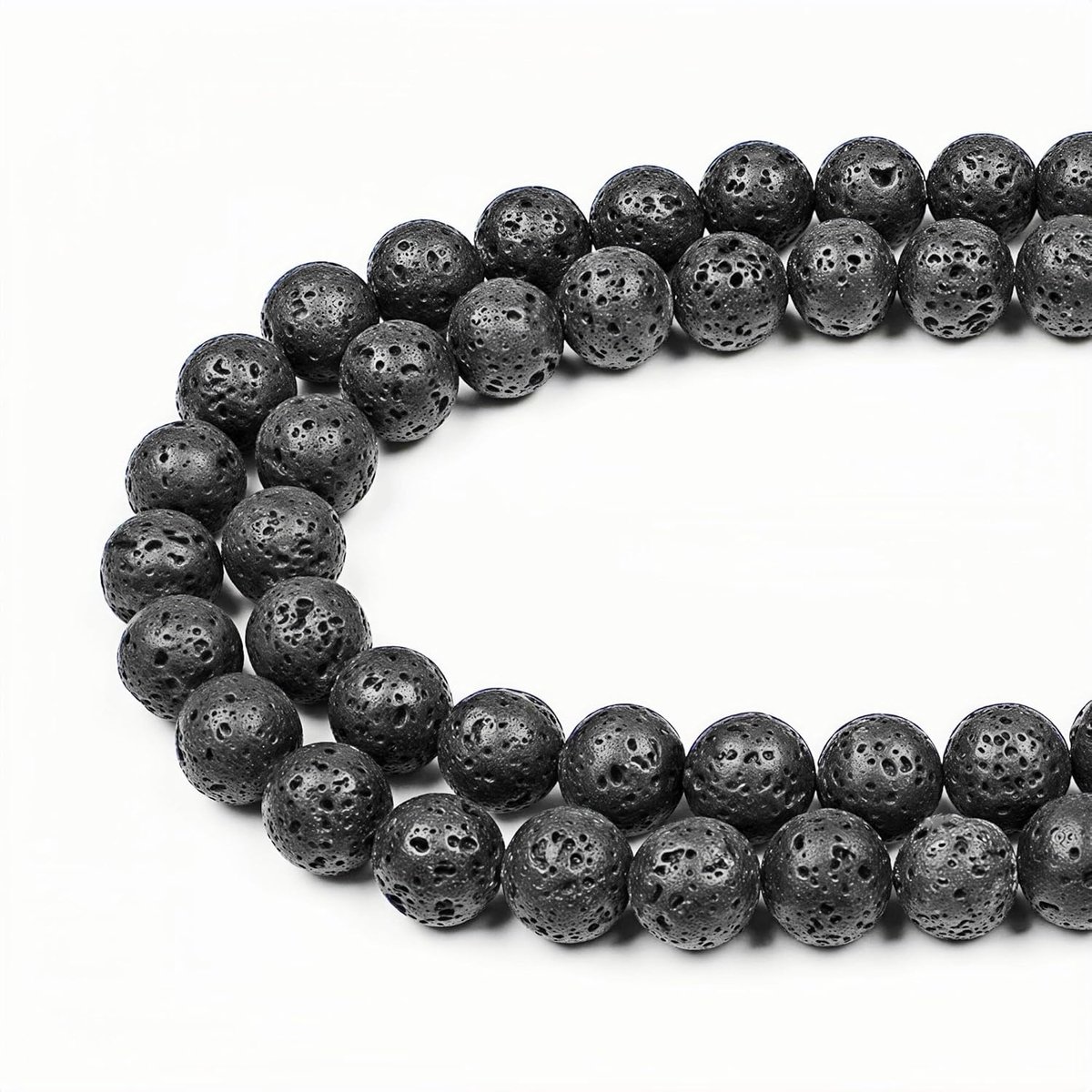 Kralen Zwarte Lava Ronde Losse Natuurlijke Halfedelsteen Kralen Voor het Maken van Sieraden Armbanden Kettingen