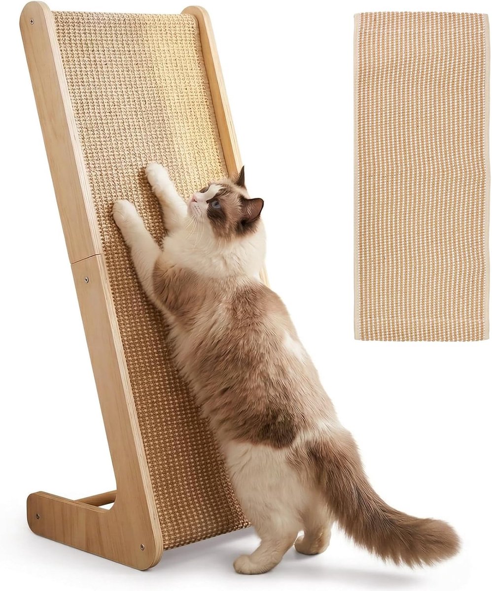 krabpaal van sisal met vervangbaar kussen, 71,7 cm hoog, inclusief krabkussens, bescherming voor muren en hoeken, en een krabpaal voor binnenkatten met kattenkruid