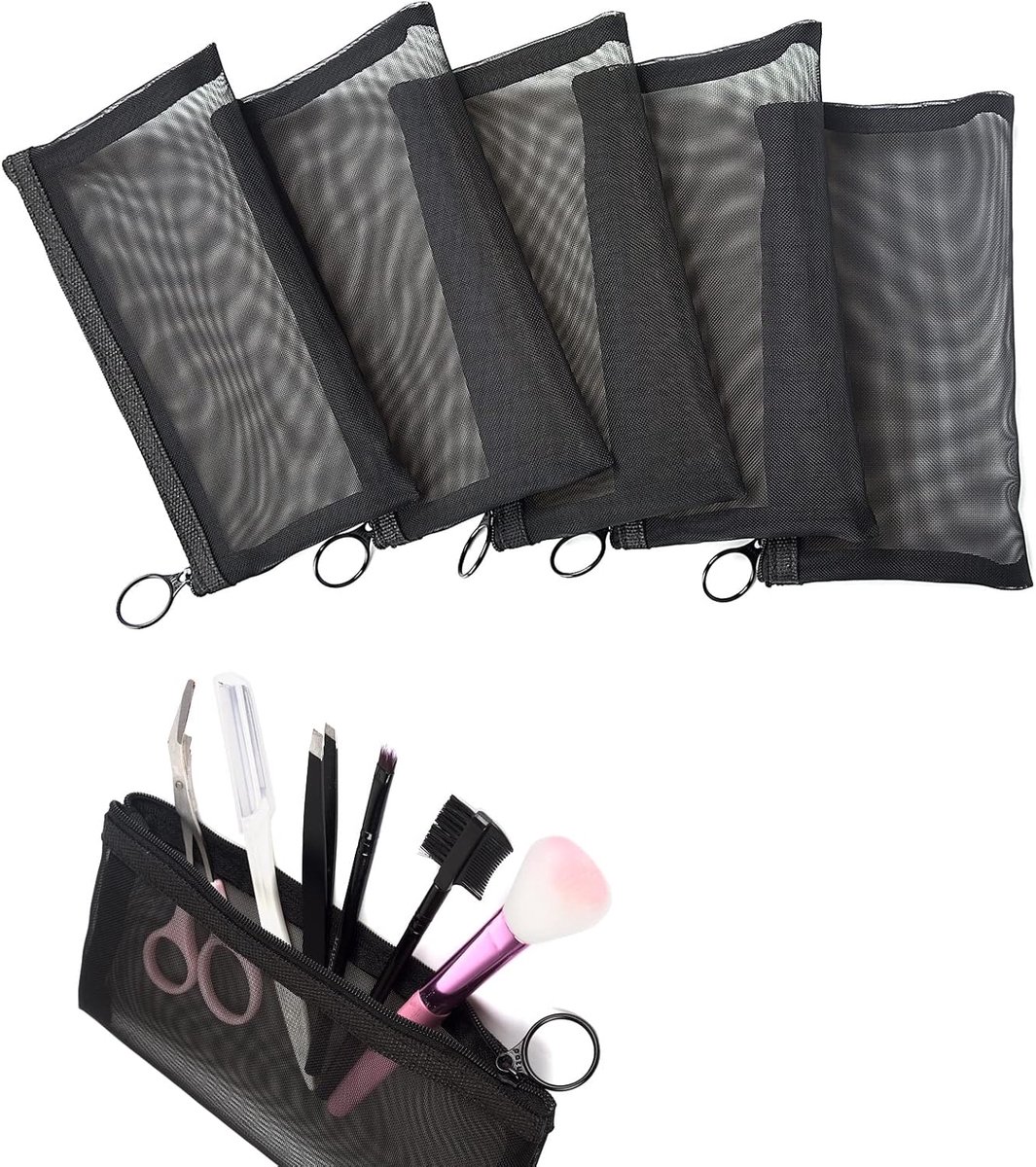 patu Rits Mesh Tassen, Beauty Make-up Cosmetische Accessoires Organizer, Reizen Toiletry Kit Set Opbergzakje