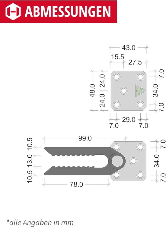 Meubelconnector Gestoffeerde meubelbankconnector - Type DA - Beugel om op te hangen - Gegalvaniseerd metaal - Snap Connector Fitting voor bedden - Tafels en nog veel meer. — afbeelding 3