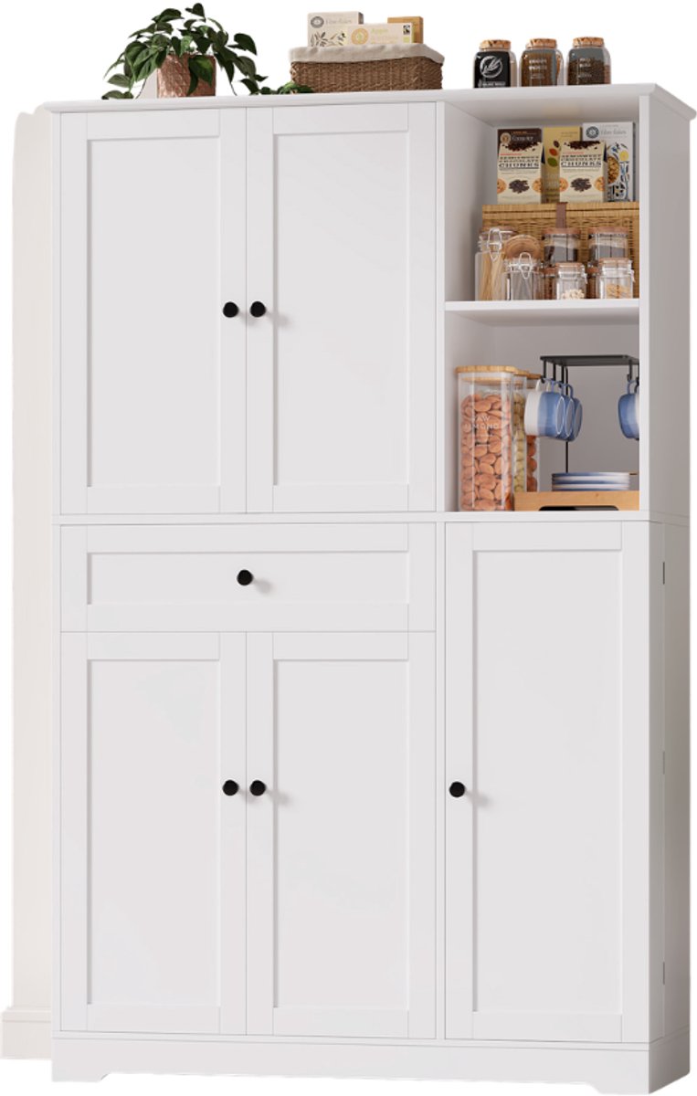Boekenkast – Voor woonkamer en studie – Hoekmodel met 6 niveaus – Houtkleur 190cm