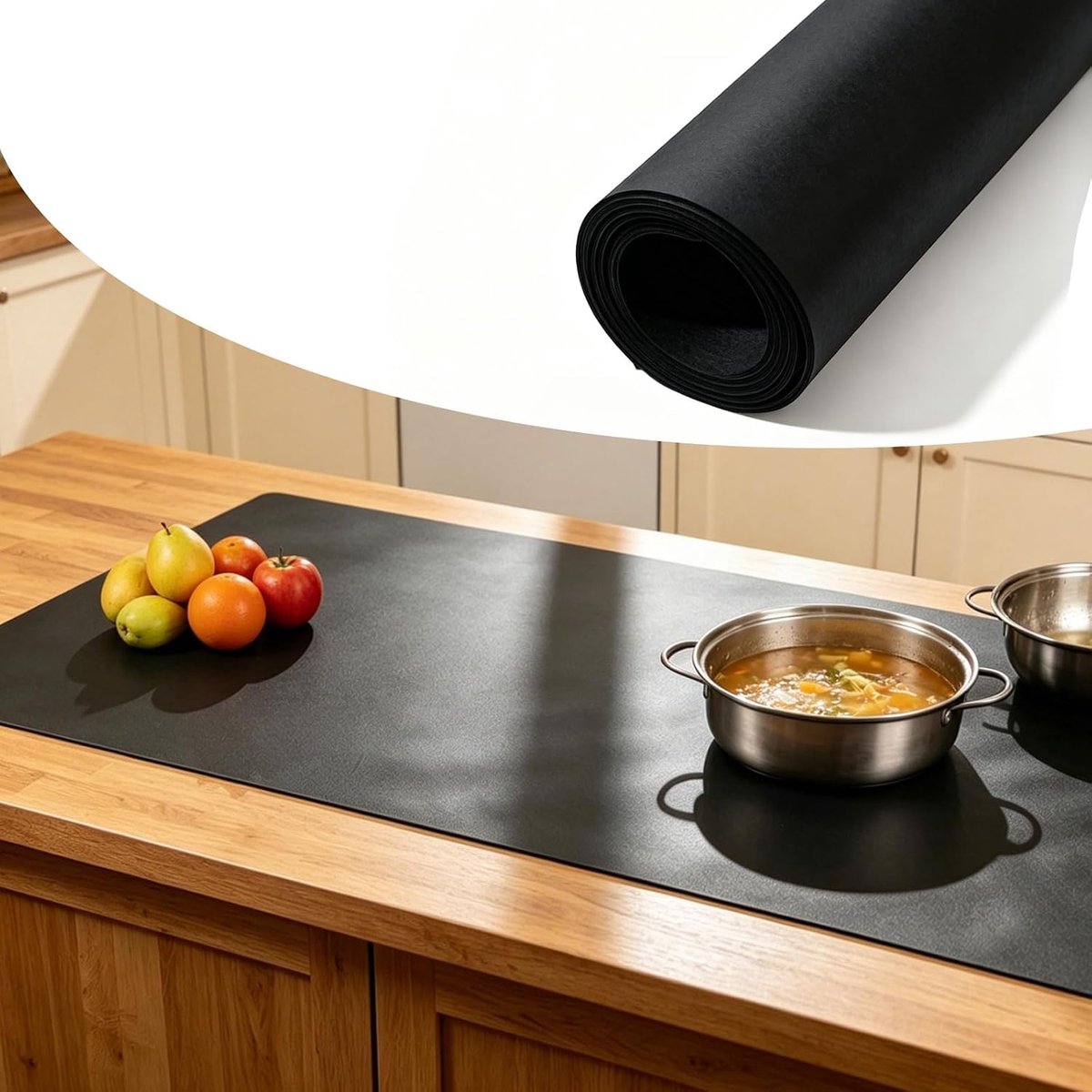 SnelShoppen - Siliconen mat groot 120 x 60 cm, hittebestendig tot 230 °C, antislip, vaatwasmachinebestendig, voor keuken, werkbank en bureau