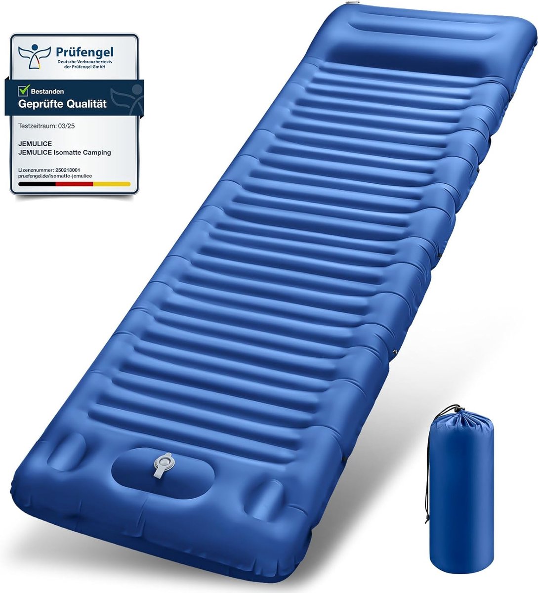 SnelShoppen - Isomat voor camping 12 cm ultradik opblaasbare matras met voetpomp, waterdicht, ultralicht, compacte slaapmat voor outdoor, wandelen, te