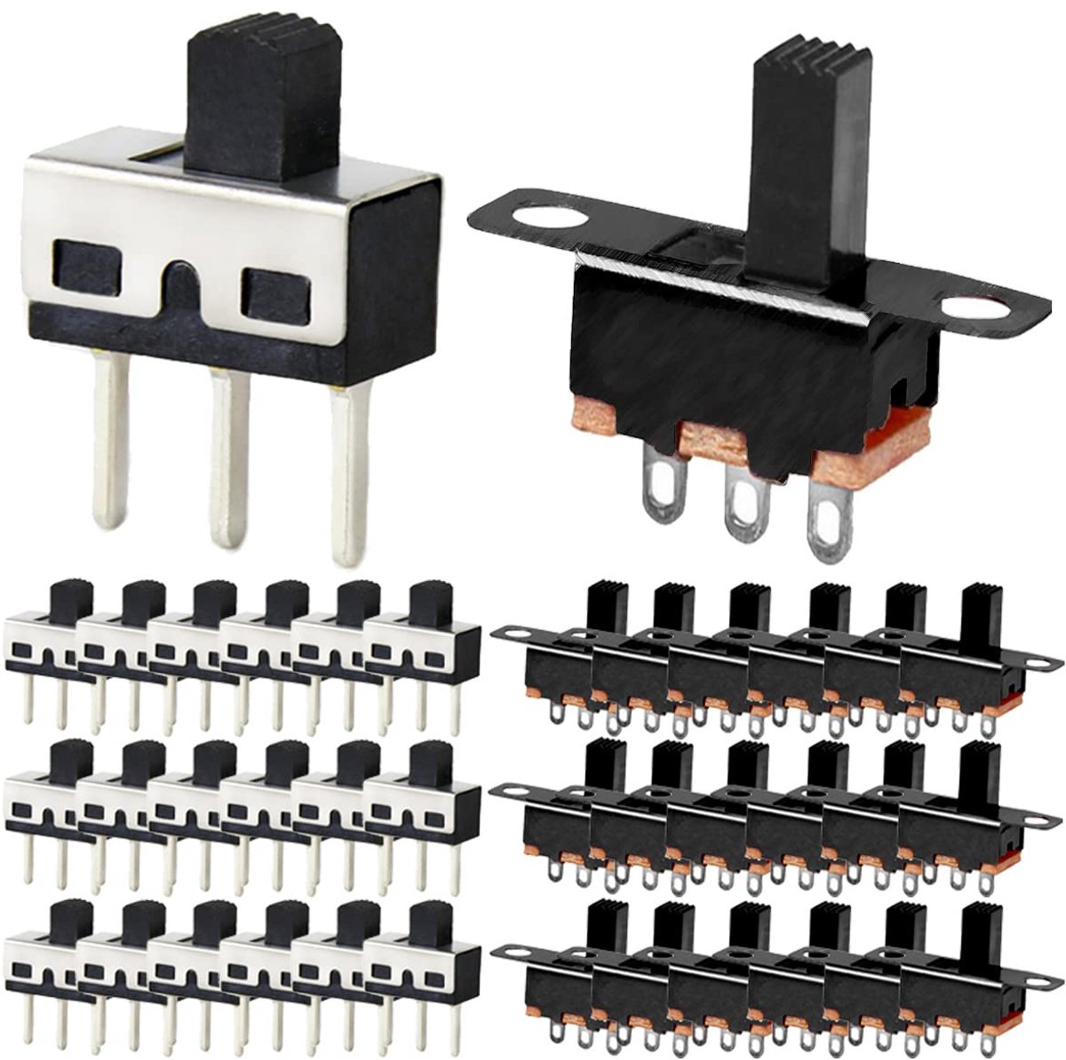 Schakelaars SPDT 3 Pin 2 Positie 1P2T 5mm SS12D10 & SS12F15 Panel Mount Micro Mini Vergrendeling Tuimelschakelaar voor Speelgoed/Audio Apparatuur/DIY
