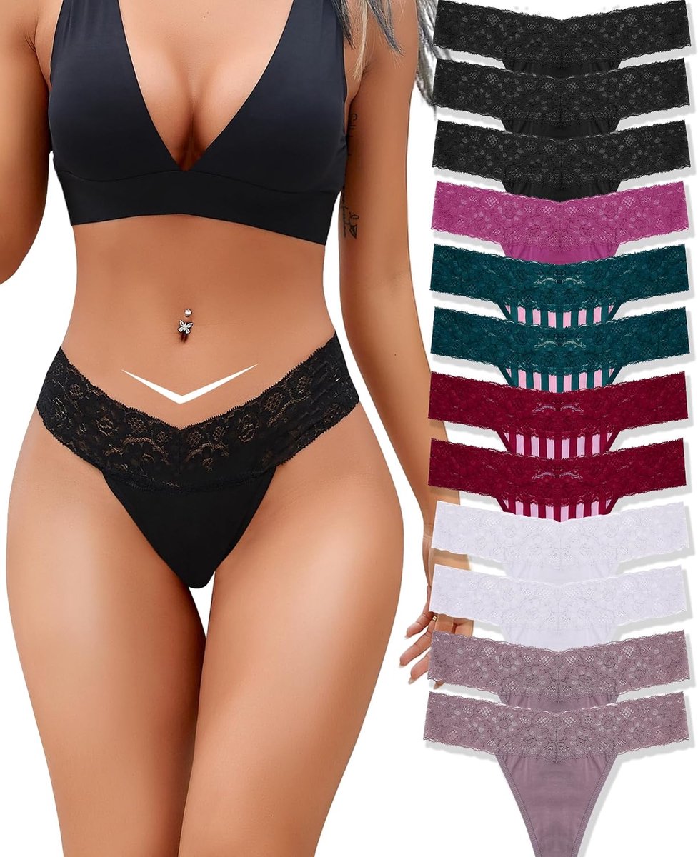 Katoenen string tanga dames kant onderbroek vrouwen V-taille ademende onderbroek dames katoen multipack