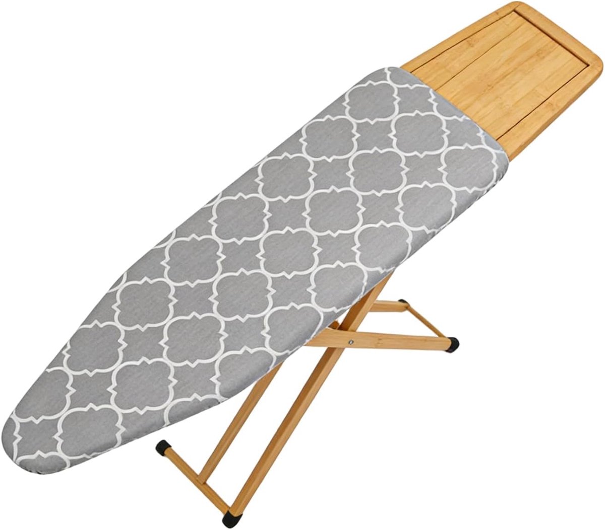 Strijkplankhoes met elegant geometrisch patroon, enkelvoudige katoen dempingsvulling, passend voor strijkplank 90 × 30 cm, stoomdoorlatende vervanghoes voor strijkplank