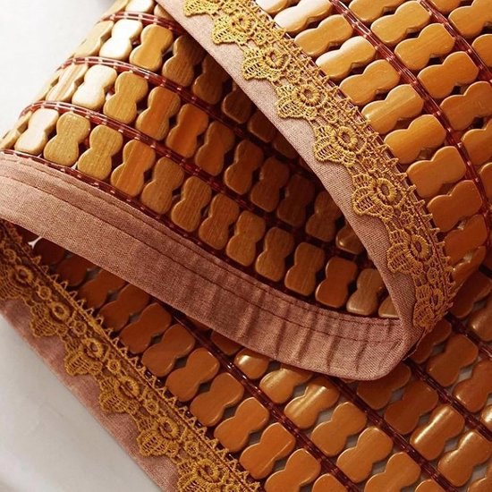 Bamboe Slaapmat - Koelmat Zomer - Koel Slapen - Natuurlijk Bamboe Materiaal - 70x150cm - Geel — afbeelding 2