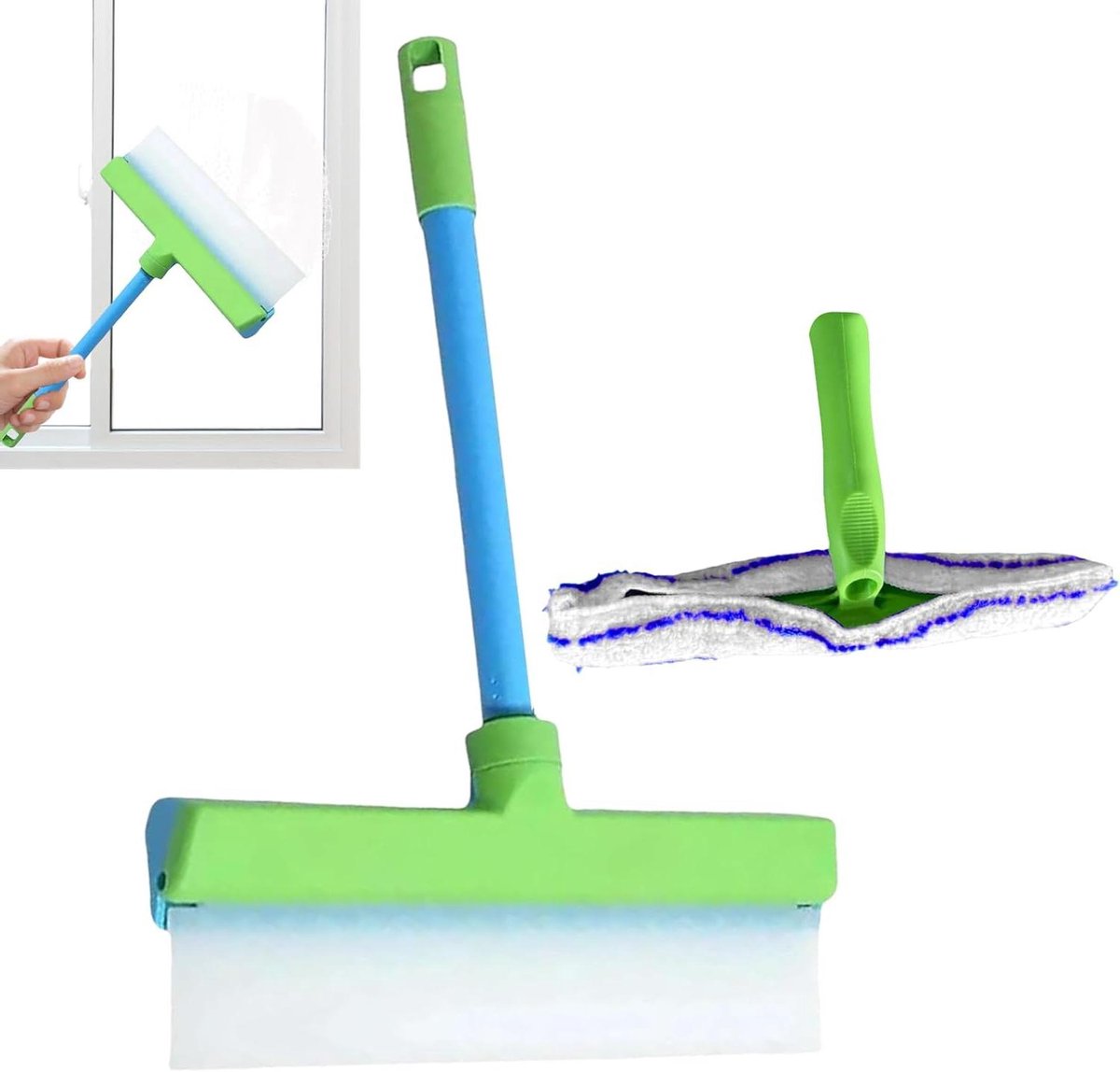 Badkamer Trekker - Douche Veeger - Ramen Schoonmaken - Streepvrij Resultaat - 30 cm - Blauw