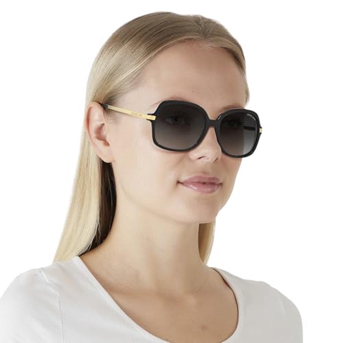 SnelShoppen - Zwarte Adrianna II-zonnebril voor dames van kunststof - 57 mm - Moderne en stijlvolle zonnebril voor elke gelegenheid - Bescherming tege