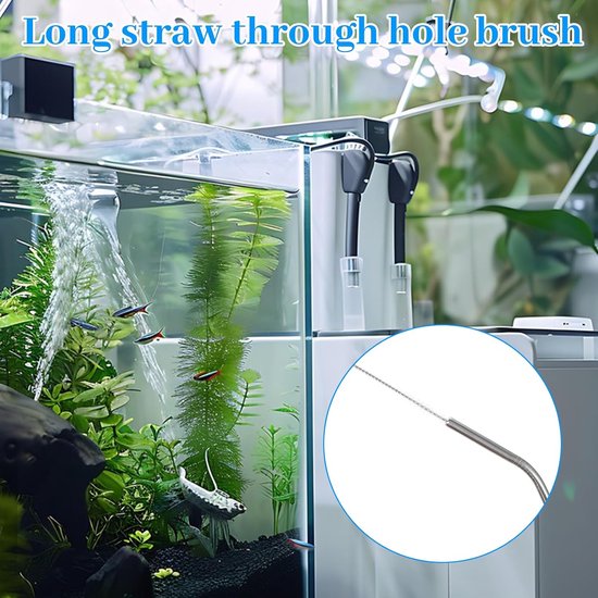 4 stuks stroreiniger borstel extra lang, 1 m/39 inch lange stroreiniger borstel met zachte nylon borstelharen kop extra lange pijpenreinigers voor het reinigen van rietjes, buis buis slang — afbeelding 4