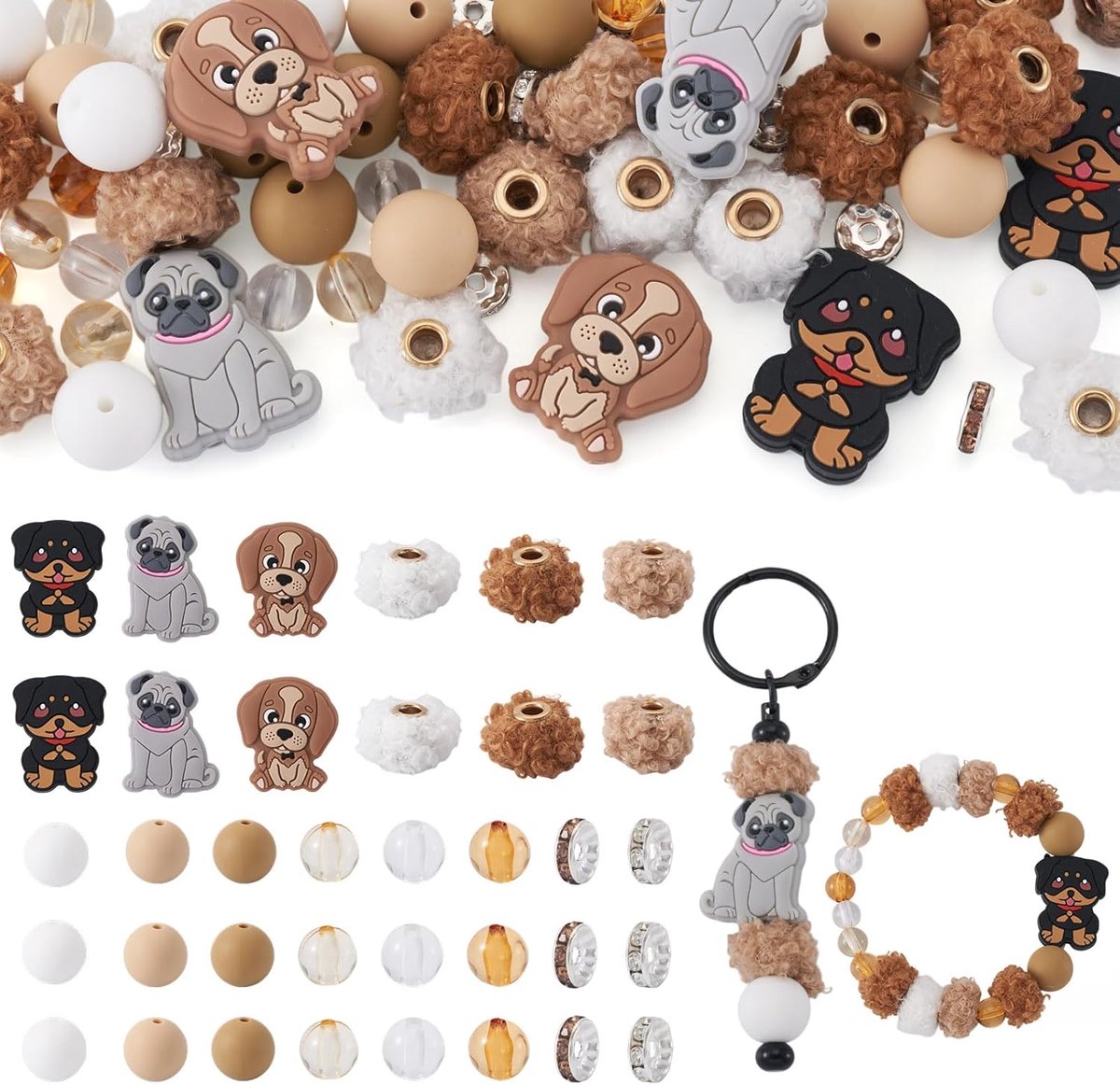 Kralen Schattige Ronde Focuskralen Europese Spacerkralen Faux Fur Pom Poms Kralen voor Sieraden Maken Beadable Pens DIY Knutselen