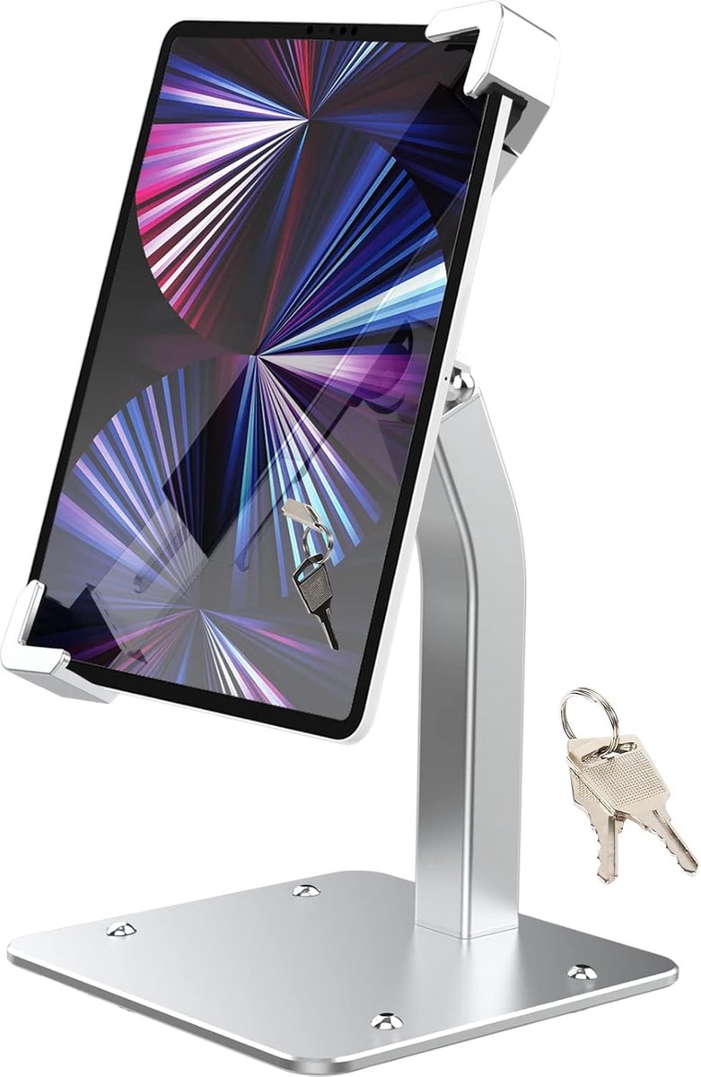Diefstal Tablet Houder, Afsluitbare Bureau Tablethouder met Slot | 360° Rotatie & Stevig, Secure Kiosk Stand voor iPad, Galaxy Tab, E-Reader, Amazon Fire, meer 7-11" Tablets