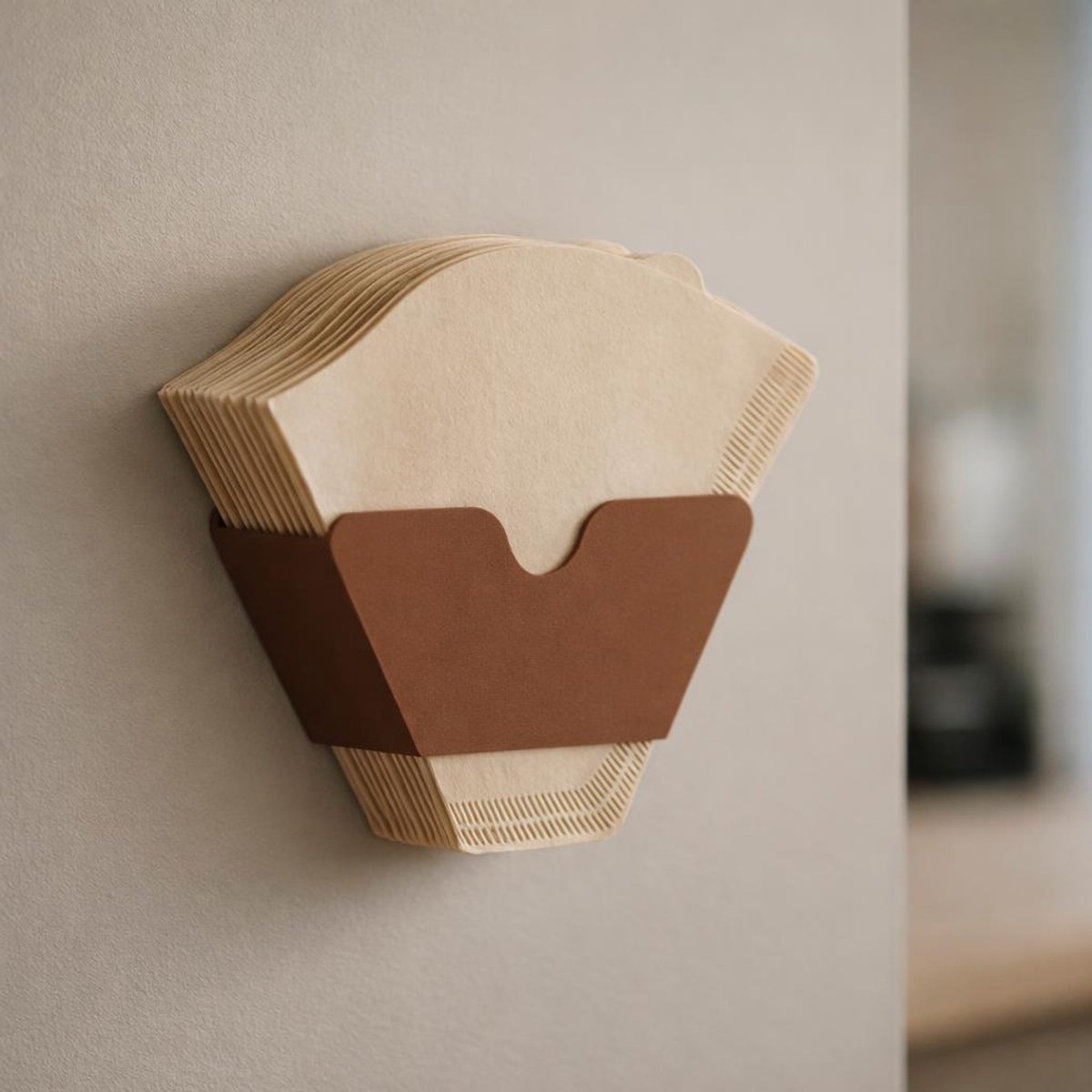 Skushy koffiefilterhouder voor wand of kast – geschikt voor #4 en #5 koffiefilters – koffie filter houder