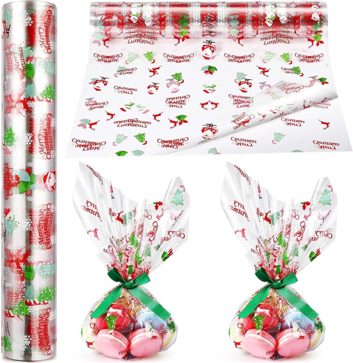 Duidelijke Cellofaan Geschenkfolie 80cm x 30m - Transparante Inpakfolie voor Kerstcadeaus, Geschenken en Cadeaumanden, 3.0 Mil Dikte