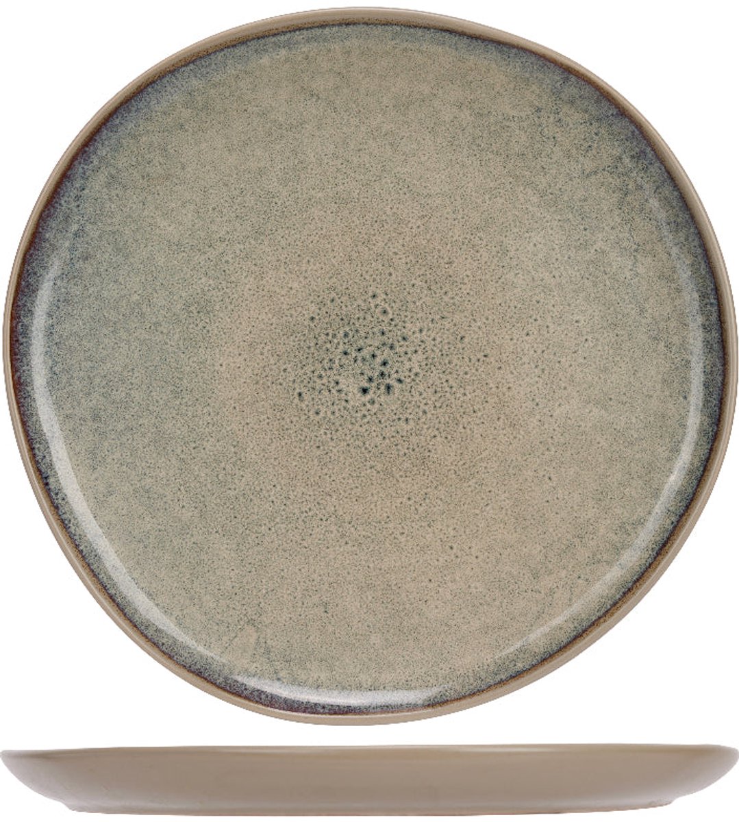 Cosy & Trendy Dinerborden Oona Sand-Green 6-delig – Aardewerk – Warm Zand-Glazuur, Vaatwasser- & Ovenbestendig