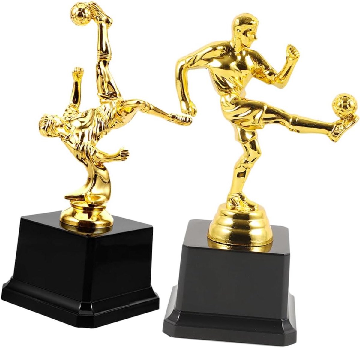 Voetbal Trofee - Sportprijs Decoratie - Wedstrijd Prijsuitreiking - Duurzaam Lichtgewicht Plastic - 18x7.5x7.5cm - Multicolor