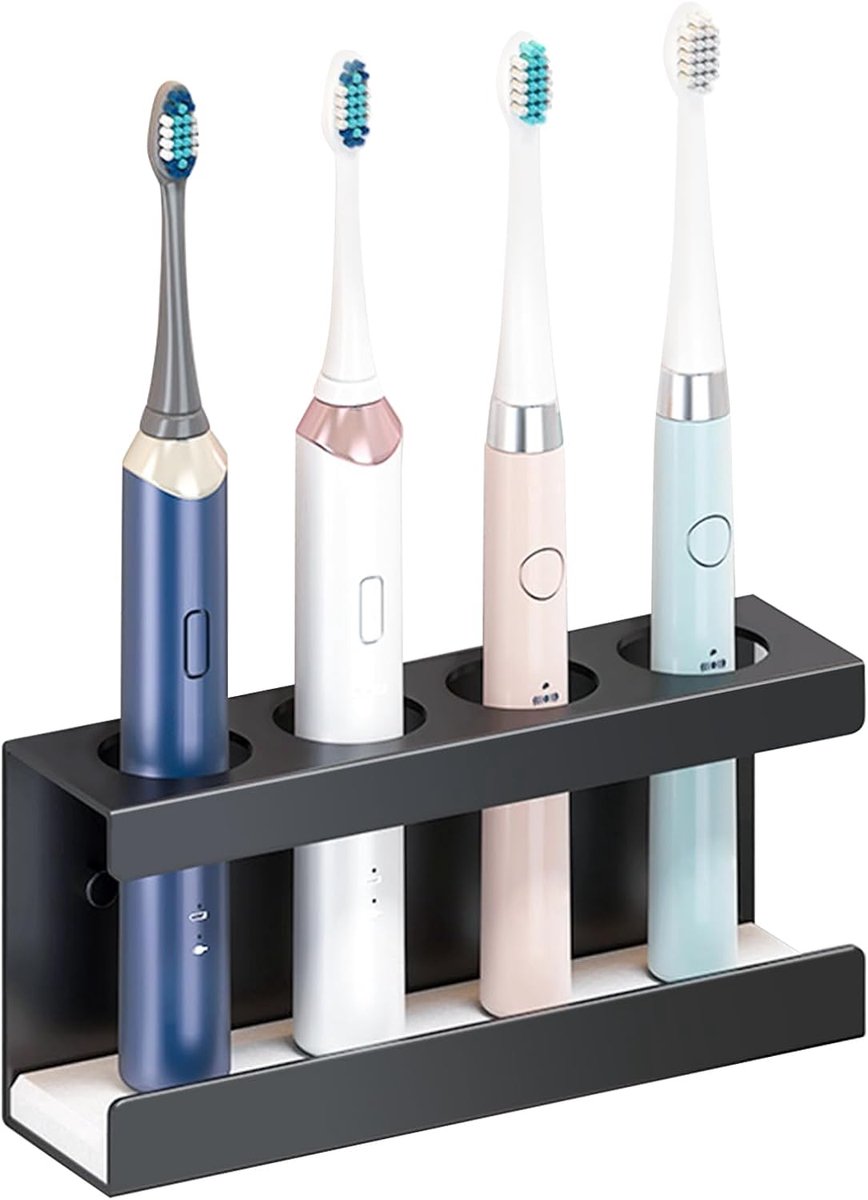 Elektrische tandenborstel tandenborstelhouder aan de muur, met opvangbak, 4 gaten, Ø 35 mm, zonder boren, voor Oral B