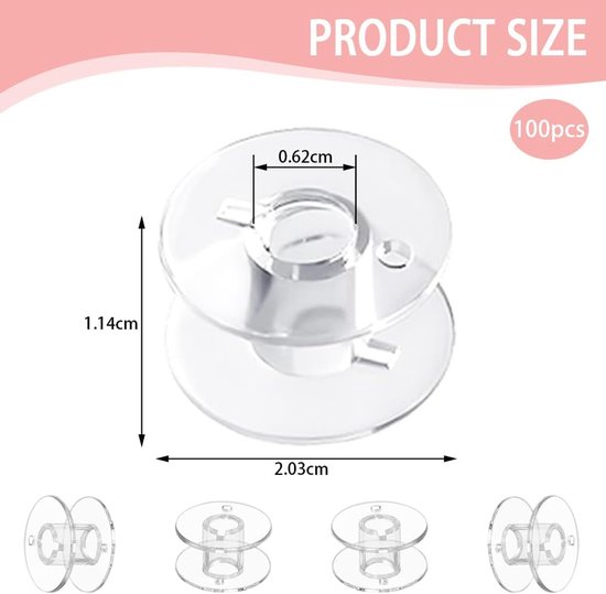Spoelen Plastic Naaimachine Spoelen Transparante Huishoudelijke Spoelen Borduurspoelen Naaiaccessoires voor Naaien DIY Knipprojecten Kledingsprojecten — afbeelding 5