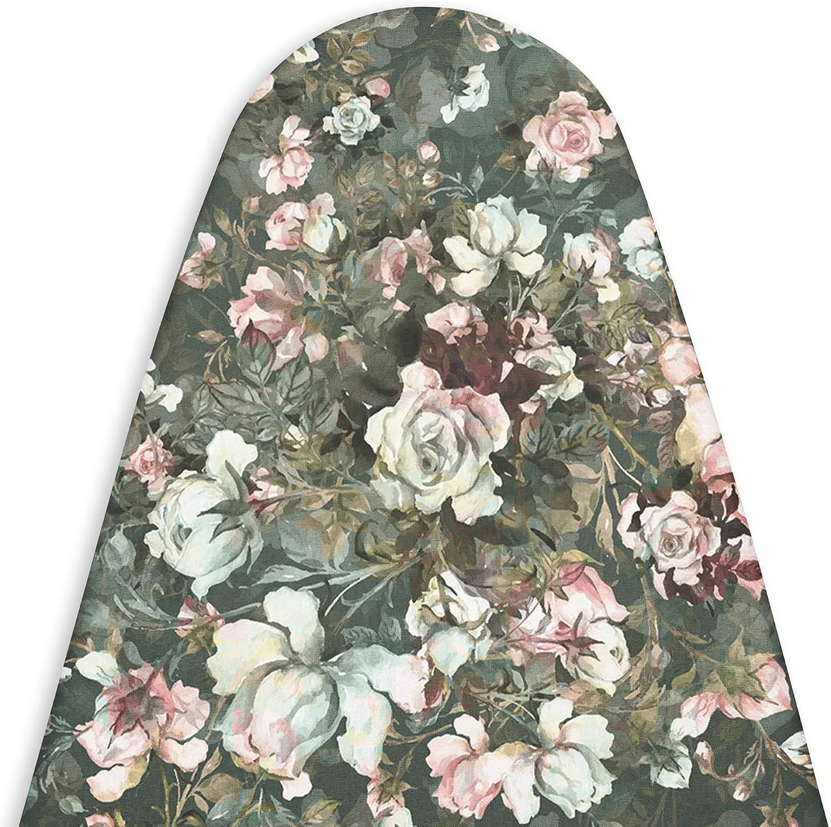 Homes Strijkplankhoes 'Luxury Line' met extra dikke vulling (Fits Standard Medium Boards of 112 x 33 cm) Green Roses - Vervanging voor Home & Hotel