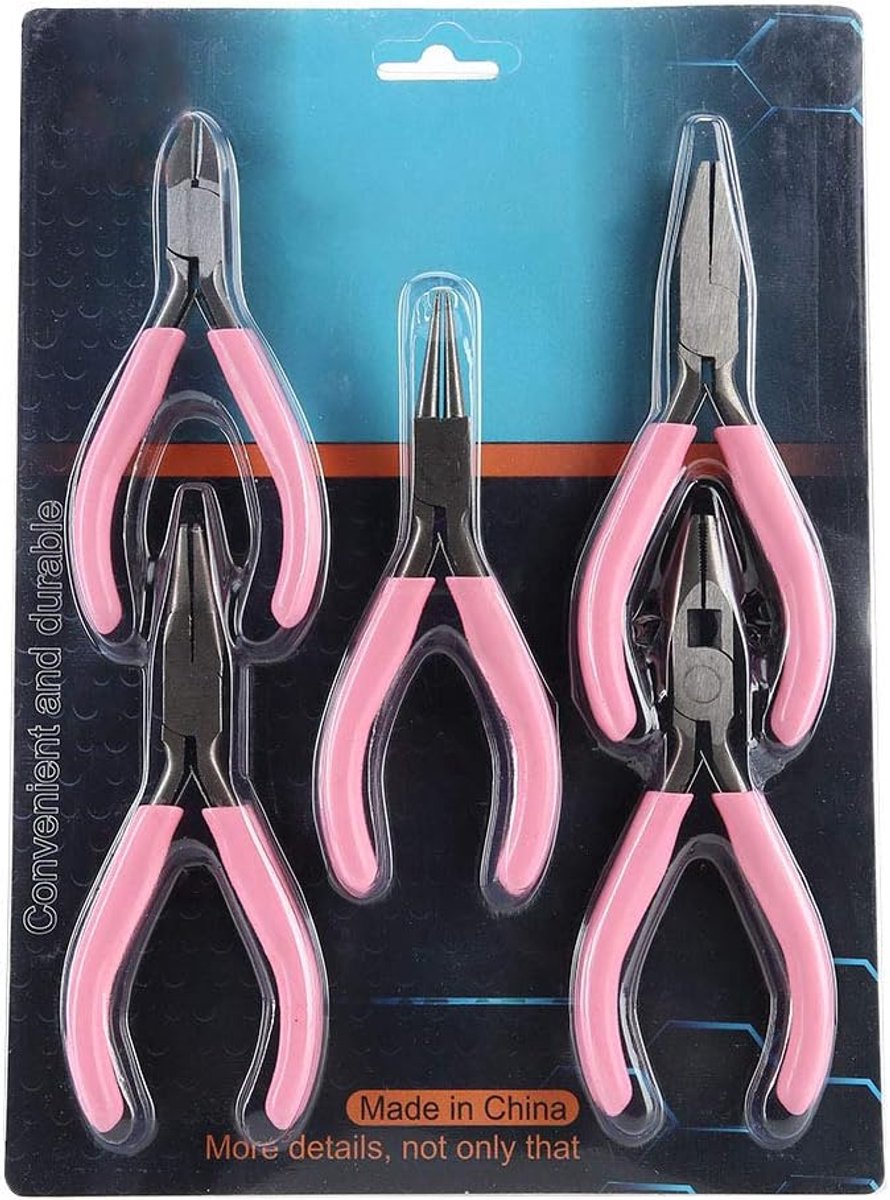 5 stks Mini Roze 4in Veelzijdig Gebruik Metalen Tang Set Kit Cutter Handwerk Sieraden Ambachten Tool Bloemendraad Sieraden Maken kit