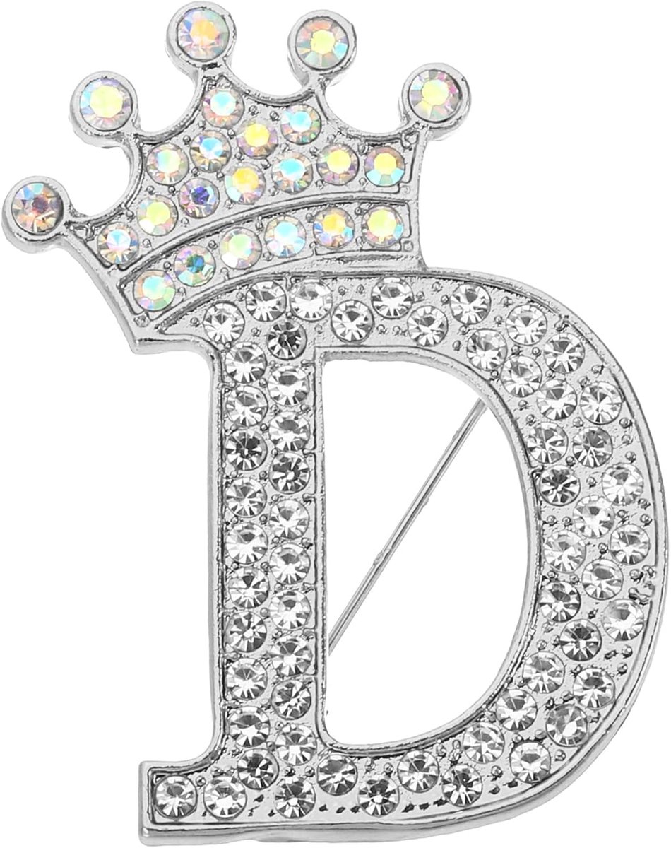 Broches Pins, initiaal Strass Alfabet Letter Reversnaalden voor Damespakken, Jurken, Jassen, Kleding