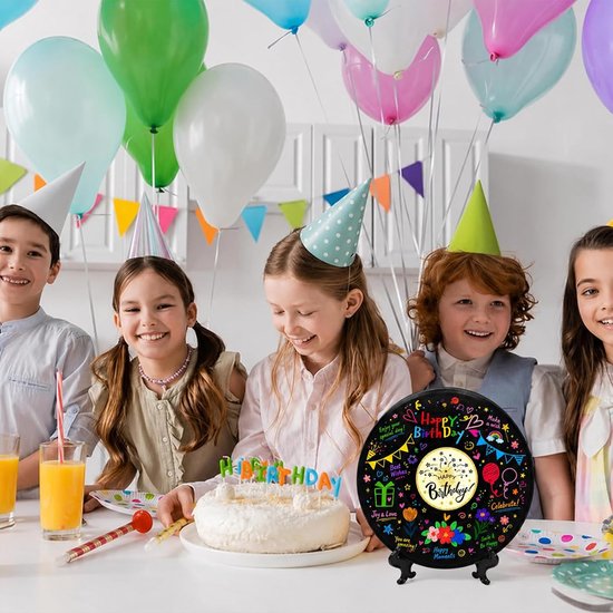 Gastenboek vinyl plaat gastenboek verjaardag verjaardagscadeau - Vinyl vinylplaat decoratief alternatief voor verjaardagsgastenboek met pen en houder voor verjaardagsdecoratie feestdecoratie — afbeelding 3