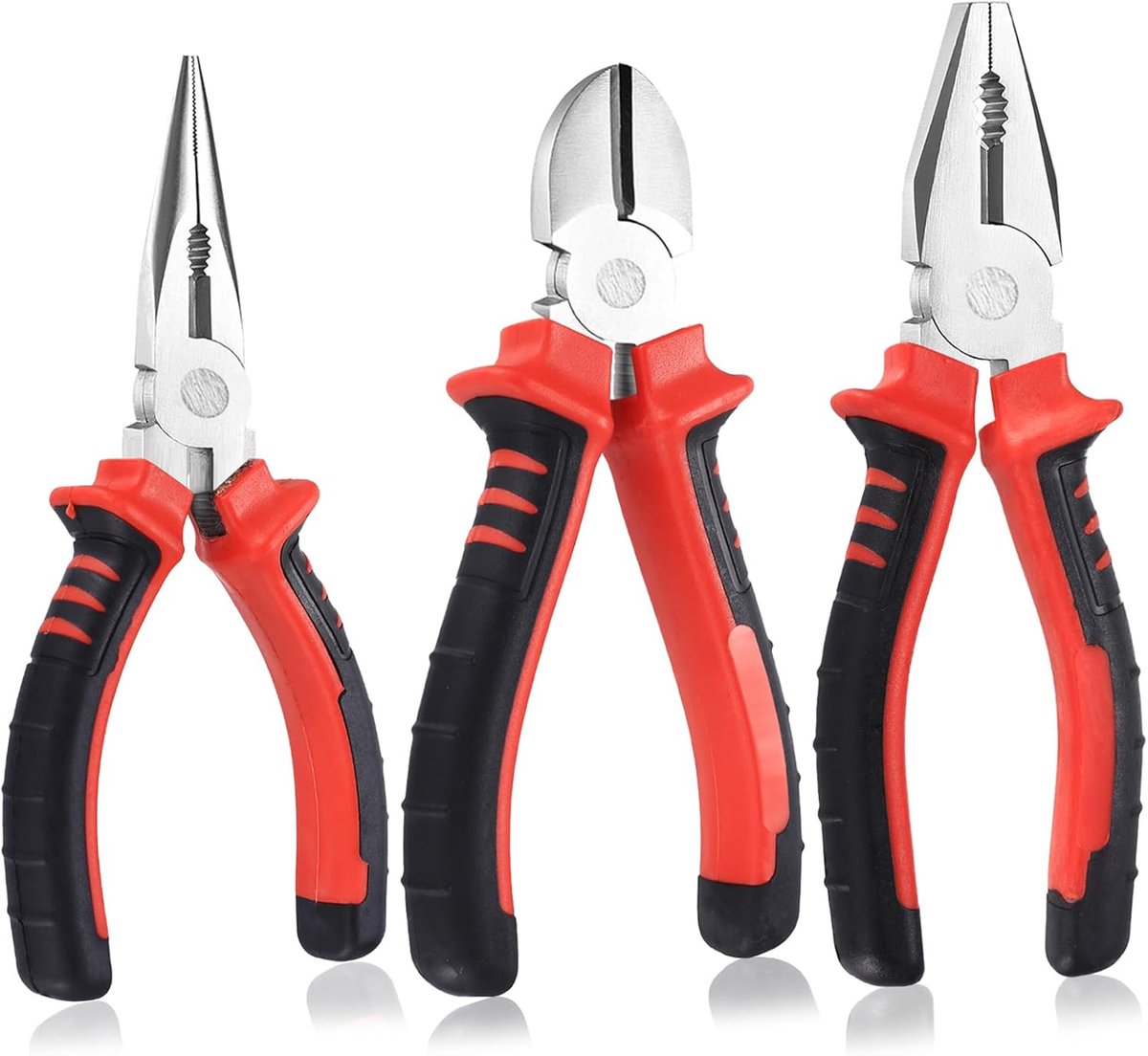 3-Piece Pliers Set, Universal Combination Pliers, Side Cutting Pliers 160 mm, Spitz Pliers 160 mm, Combination Pliers - ShopVlot