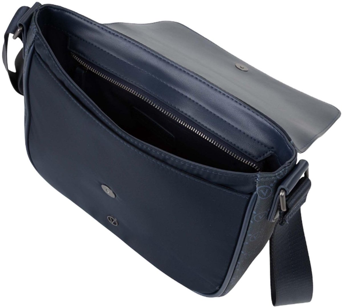 SnelShoppen - Schoudertas Dames Flap Bag Nemesys Donkerblauw Echt Leer Met Verstelbare Schouderriem Voor Feest, Dagelijks Gebruik, Uitgaan