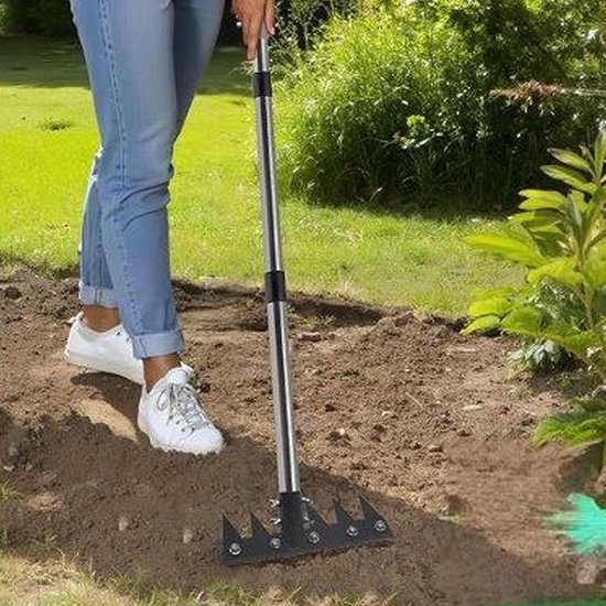 Tuinhark - Onkruidtrekker Grondhark - Onkruid Verwijderen - Verstelbare Lengte - Tot 157.5 cm - Zwart — afbeelding 3