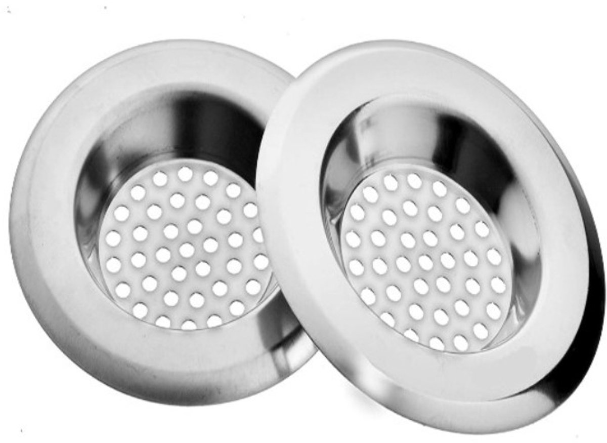 Gootsteenzeef / afvoerzeef RVS 2-pack