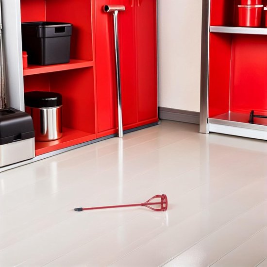 Muurvuller Mengstaaf - Verf Mixer - Gipsmortel Mengen - Roestvrij Staal - 2 Delig Set - Rood — afbeelding 2