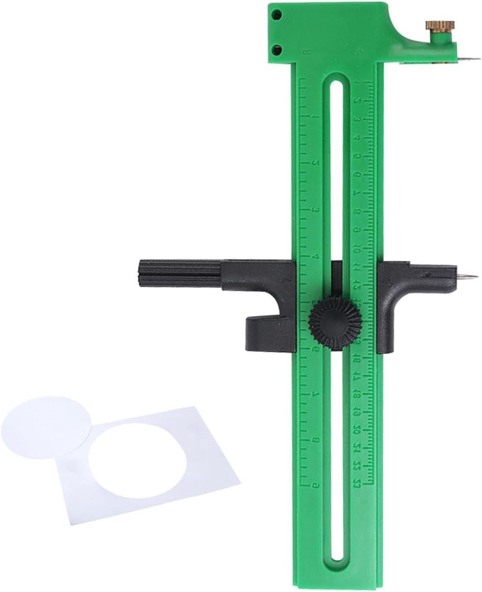 Cirkelsnijder - Kompas snijder - Hobby projecten - Multifunctioneel gereedschap - 19 cm lang - Groen