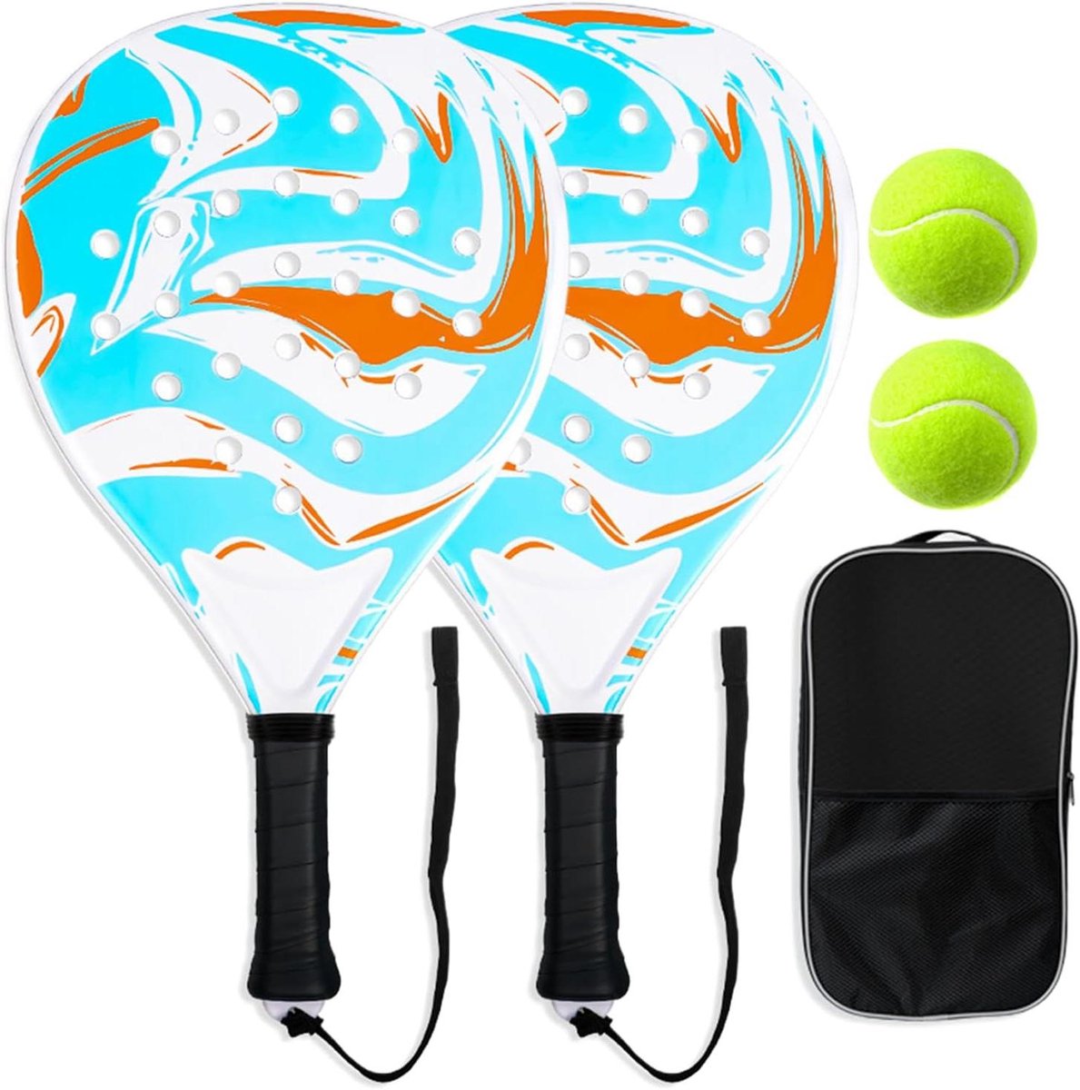 Pickleball Paddles - Sport Rackets - Buiten Spelen - Lichtgewicht Carbon Fiber - Set van 2 - Blauw