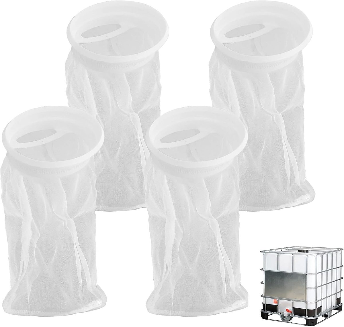 IBC Dekselfilter - Wit - Nylon - Voor Regenwatersystemen - 4 Stuks