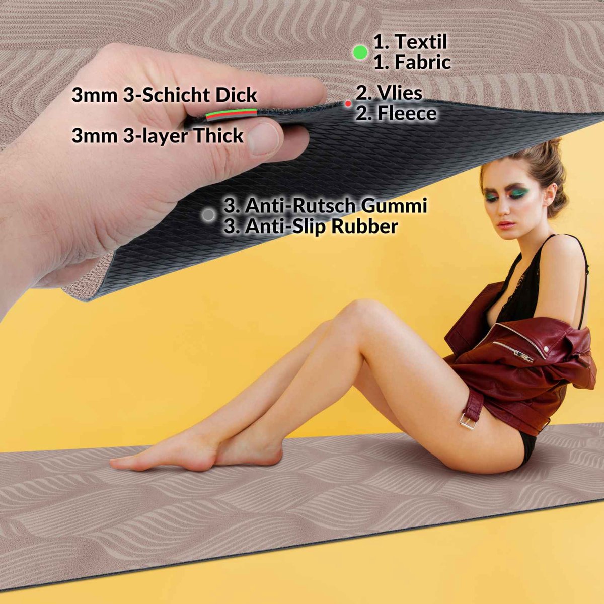 ANRO Tapijtloper Baker Bruin 100x50cm – Velours Gangloper Antislip Keukenloper Hal Op Maat Laagpolig
