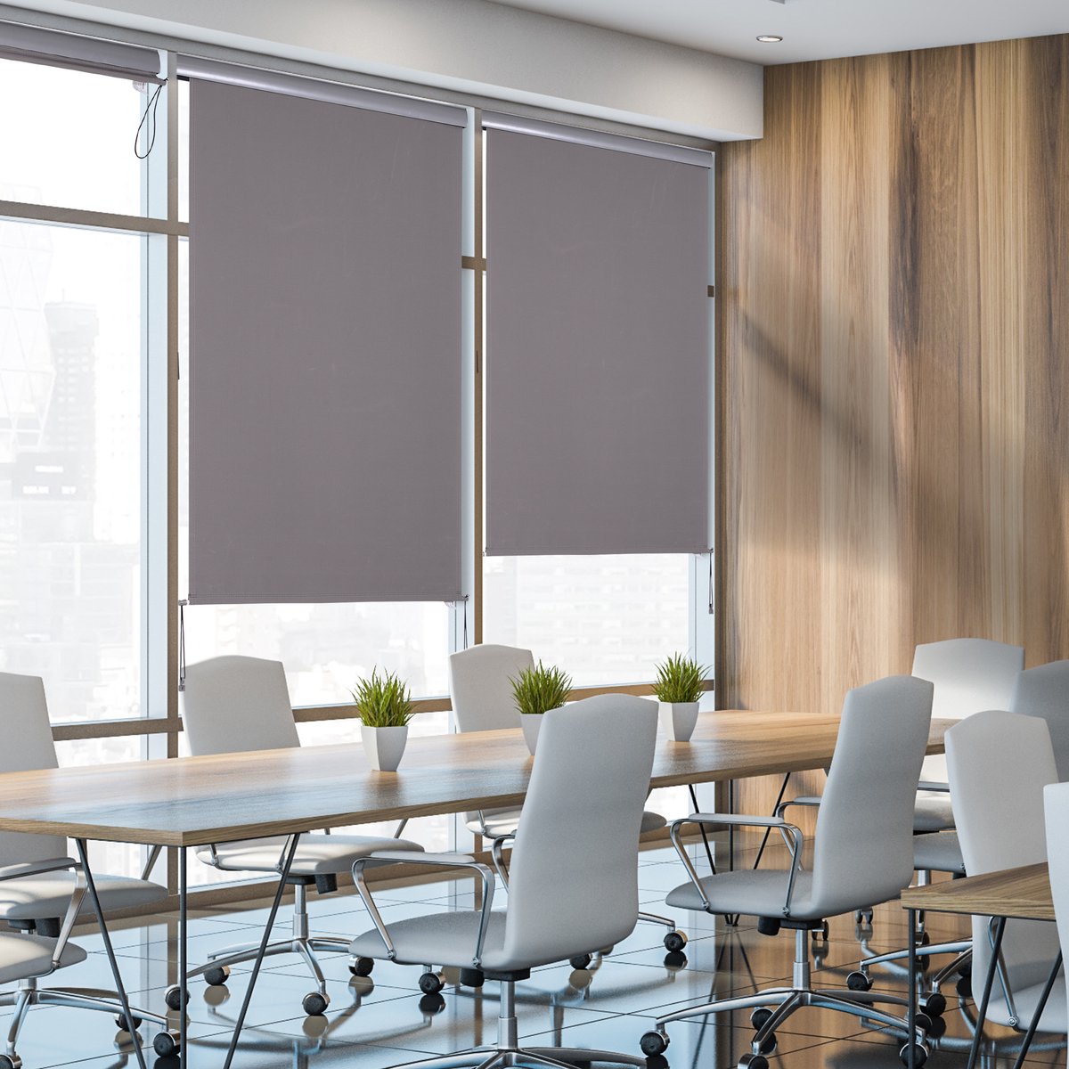 COVREO Verticale markies 120 x 200 cm grijs aluminium, handbediend