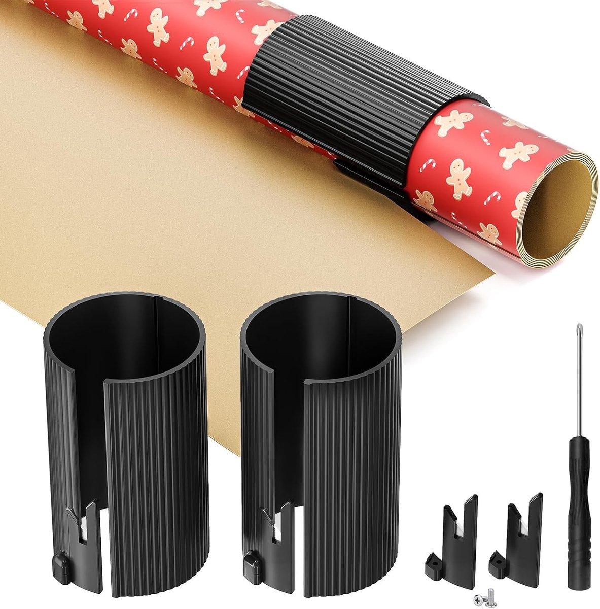 Inpakpapiersnijder - Inclusief 2 Rollen en 4 Vervangbare Messen - Voor Efficiënte Cadeauverpakking - Voor Kerst, Verjaardag en Feesten