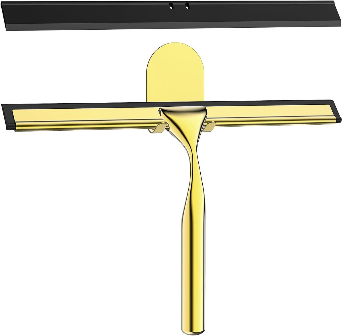 Douchewisser - Goud - 25,5 cm - Roestvrij Staal met Wandhanger - Voor Badkamer en Spiegels