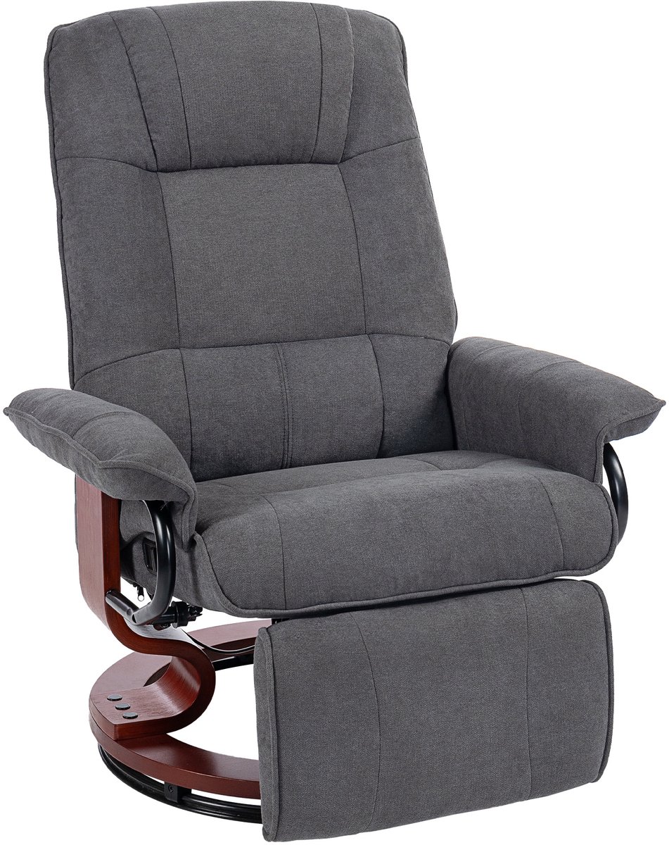 HOMCOM Recliner-Polyester-87L x 78B x 100H cm-Grau