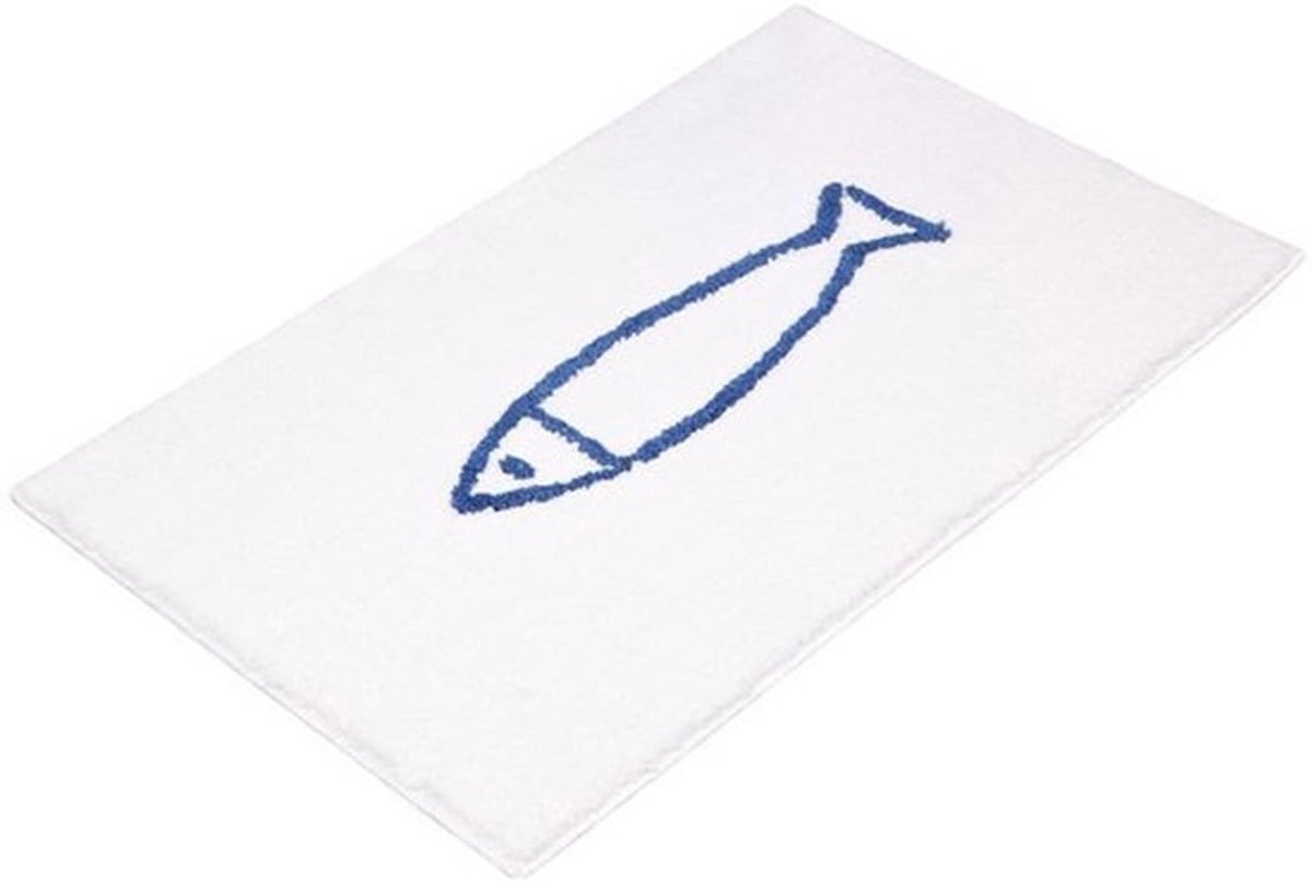 Lichte luxe badkamer antislip vloermat entree badkamer absorberende mat thuis slaapkamer tapijt - blauwe vis witte achtergrond
