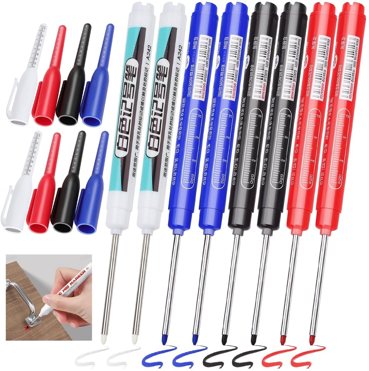 Solidchoice - Set van 8 Diepe Gat Markers voor Precisie Markeringen