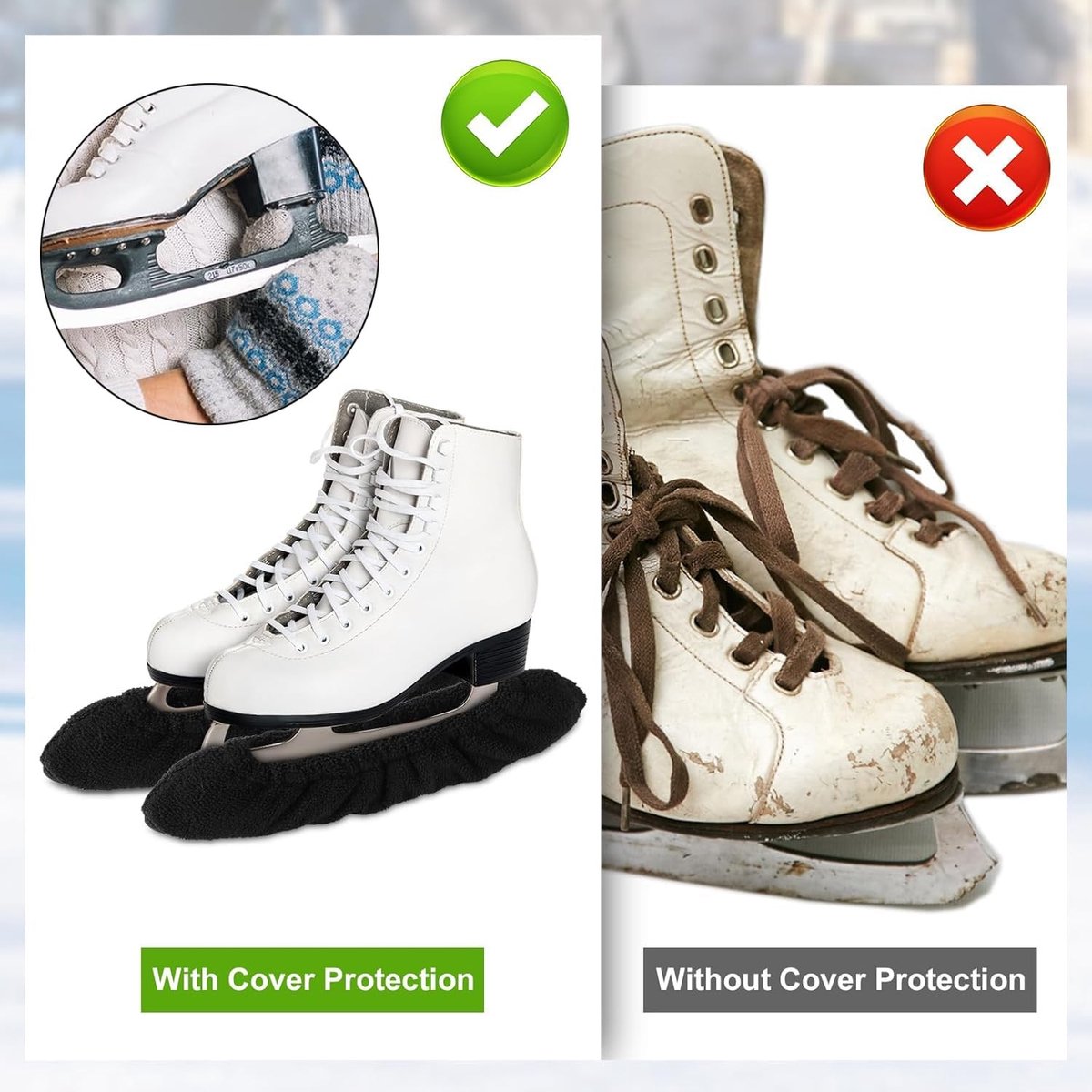 Solidchoice - Elastische Schaatsbladafdekkingen voor Schaatsen