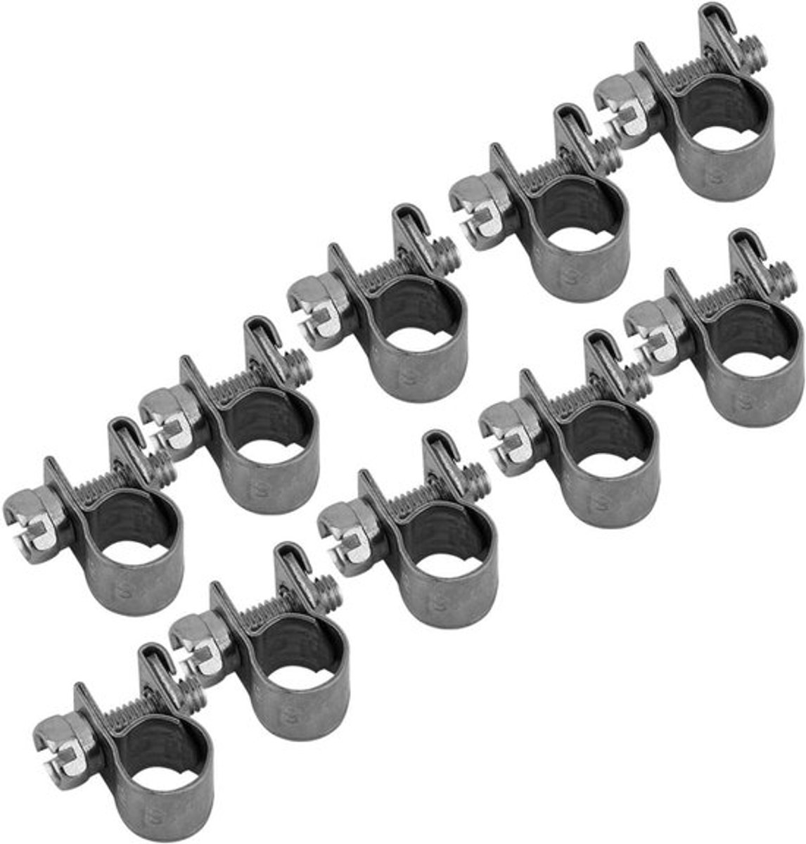 Mini-slangklem van roestvrij staal voor brandstofleiding, luchtslang, waterleiding en siliconen slang (10 stuks, 6-8 mm)