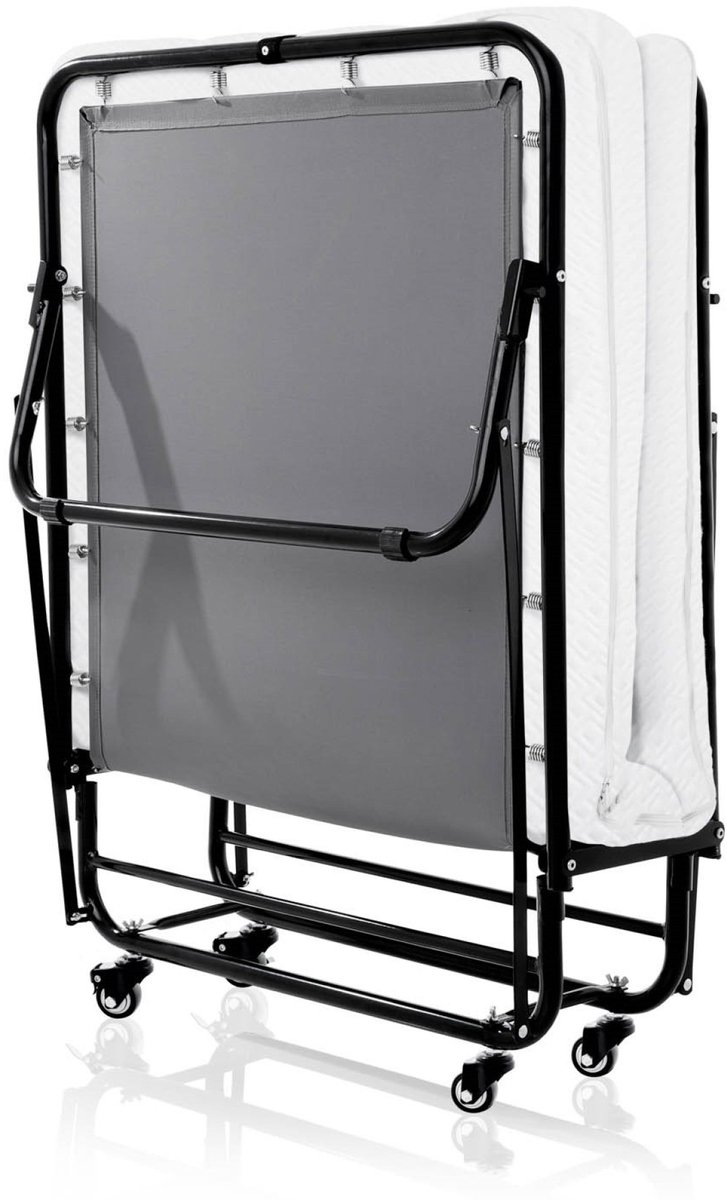 MatrasDirect Vouwbed de Luxe 90x200 - Logeerbed - Opklapbed 1-persoons Zwart