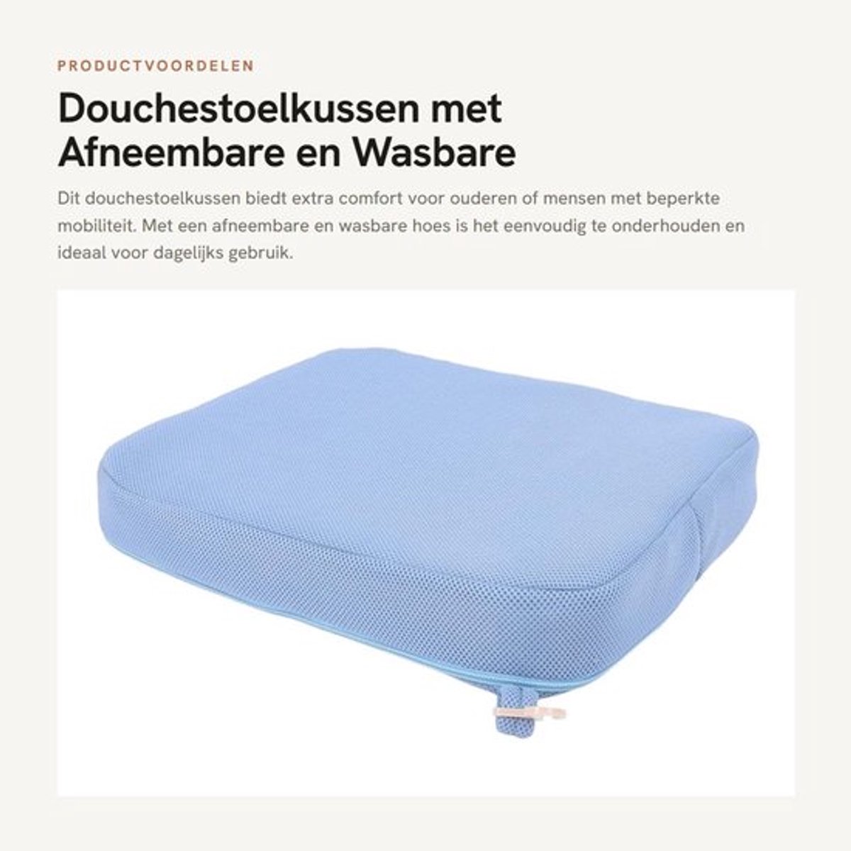 Douche Stoel Kussen Afneembaar - Badkuipstoelblok - Wasbaar Deksel - Geschikt voor Douchestoelen - Comfortabel - Gemakkelijk op te bergen - Badkuipkussen