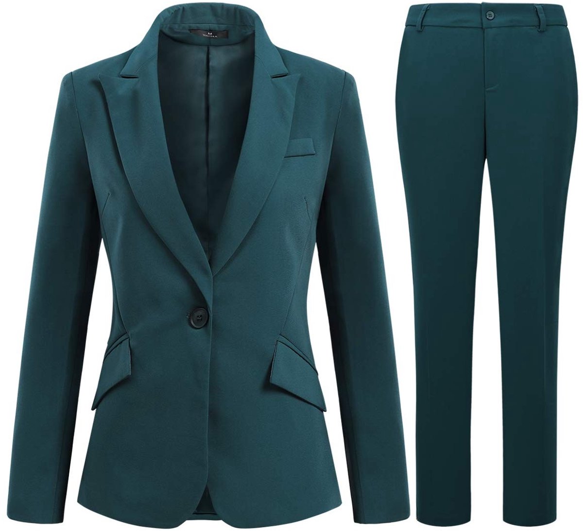 Solidchoice - Dames 2-delig Pak met Blazer en Broek, Groen, XS